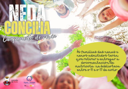 Un total de 84 nenos e nenas do municipio teñen praza no campamento de verán “Neda concilia”